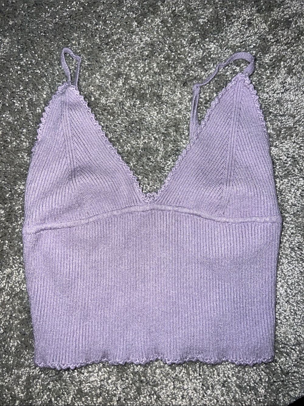 La Hearts Lavender Ribbed V-Neck Cami - Picture 1 of 4